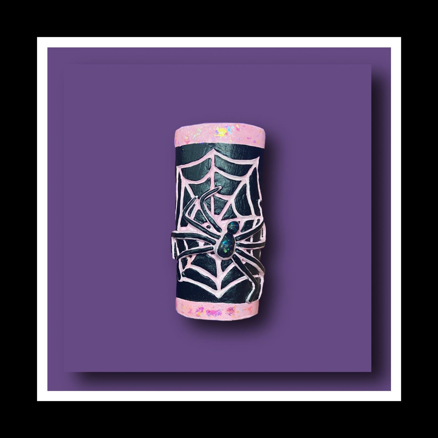 Pink and Black Spiderweb Lighter Sleeve