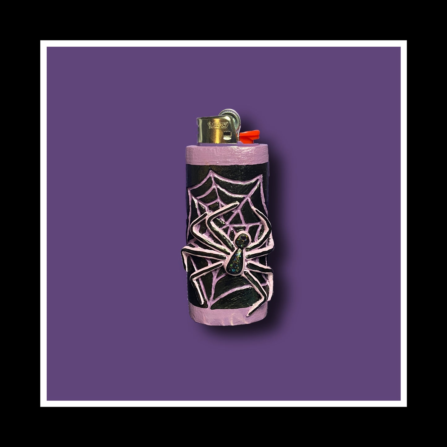 Purple and Black Spiderweb Lighter Sleeves